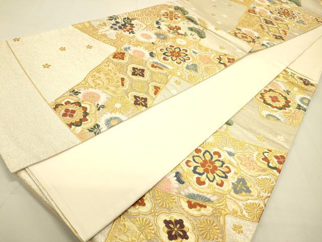 平和屋着物◎六通柄袋帯　唐織　正倉院吉祥花文　金糸　正絹　逸品　DAAS9602zy