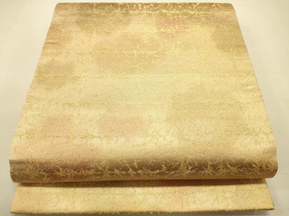 平和屋着物◎全通柄袋帯　霞文　金糸　正絹　逸品　DAAS9612zy
