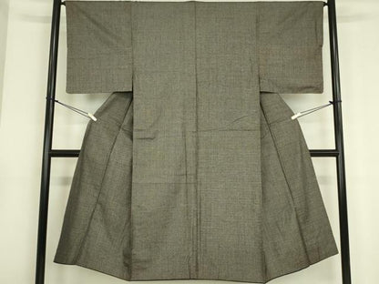 平和屋着物■男性　紬　格子　正絹　逸品　DAAS9731zy