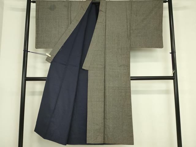 平和屋着物■男性　紬　格子　正絹　逸品　DAAS9731zy