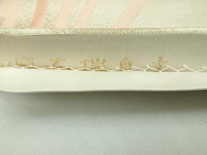 平和屋着物◎六通柄袋帯 唐織 扇面瑞鳥文 金糸 正絹 逸品 DAAT0127ob