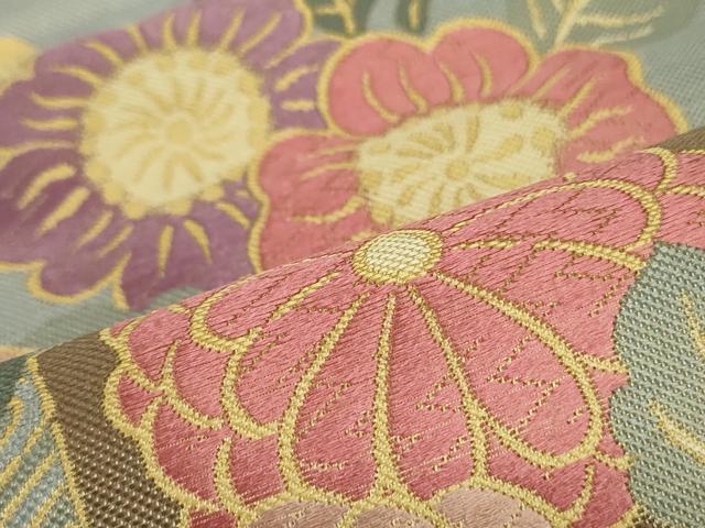 平和屋着物●六通柄袋帯 唐織 亀甲花文 正絹 逸品 DAAT0144ob