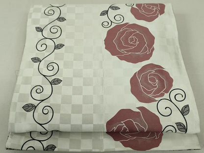 平和屋着物●両面　全通柄京袋帯　薔薇　正絹　逸品　DAAT0145ob