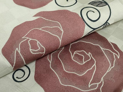 平和屋着物●両面　全通柄京袋帯　薔薇　正絹　逸品　DAAT0145ob