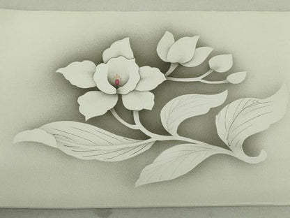 平和屋着物●塩瀬 九寸名古屋帯 手描き 草花文 金彩 正絹 逸品 DAAT0149ob
