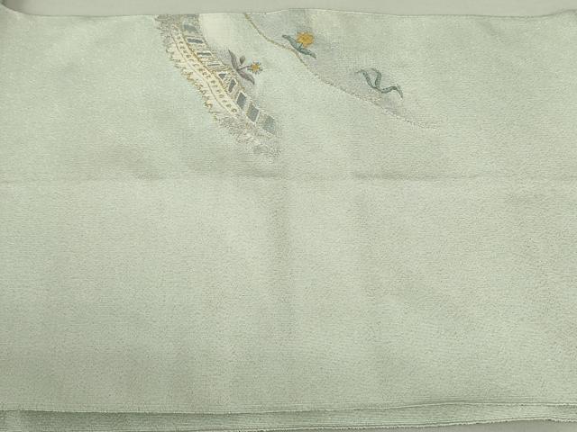 平和屋着物●爪掻き本綴れ 八寸名古屋帯 洋花文 金銀糸 正絹 逸品 DAAT0150ob