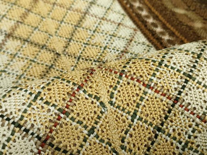 平和屋着物●全通柄袋帯 リボン織 間道 金糸 正絹 逸品 DAAT0171ob