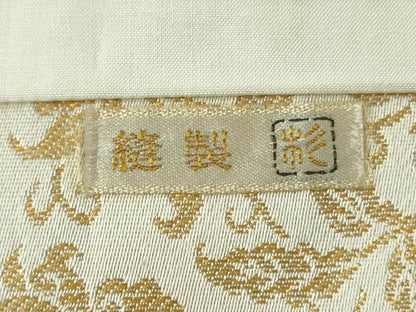 平和屋着物●銀座きしや　九寸開き名古屋帯　牡丹唐草文　正絹　逸品　DAAT0181ob