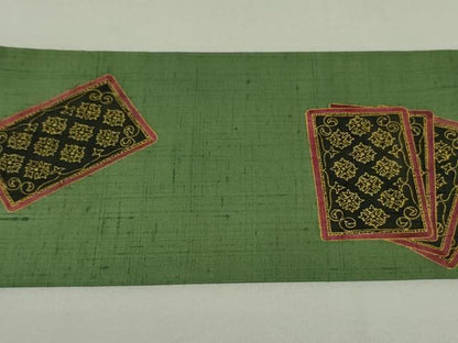平和屋着物●九寸名古屋帯 紬地 色紙重ね花文 金彩 正絹 逸品 DAAT0192ob