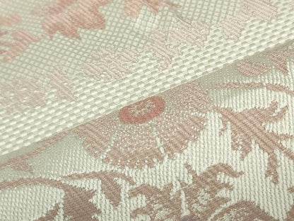 平和屋着物●本場筑前博多織　八寸名古屋帯　洋花文　正絹　逸品　DAAT0247ob