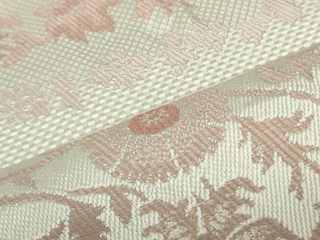 平和屋着物●本場筑前博多織　八寸名古屋帯　洋花文　正絹　逸品　DAAT0247ob