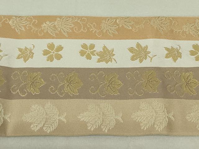 平和屋着物●洗える最高級着物　＜英＞はなぶさ謹製　九寸名古屋帯　草花間道　金糸　DAAT0248ob