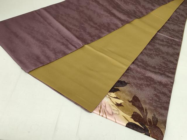 平和屋着物●京の匠日展作家 丹下雄介 太鼓柄袋帯 草花文 銀通し地 正絹 逸品 DAAT0264ob