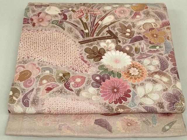 平和屋着物●十七代京屋林蔵 中国三大刺繍 相良刺繍 太鼓柄袋帯 紬地 絞り 辻が花 正絹 逸品 DAAT0290ob