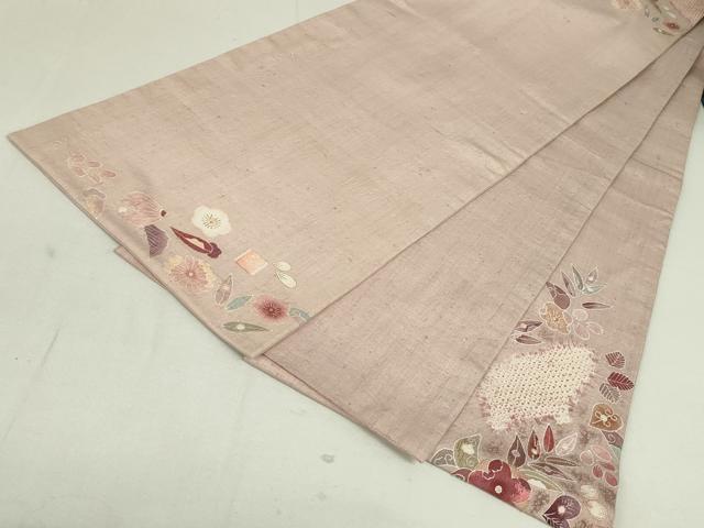 平和屋着物●十七代京屋林蔵 中国三大刺繍 相良刺繍 太鼓柄袋帯 紬地 絞り 辻が花 正絹 逸品 DAAT0290ob