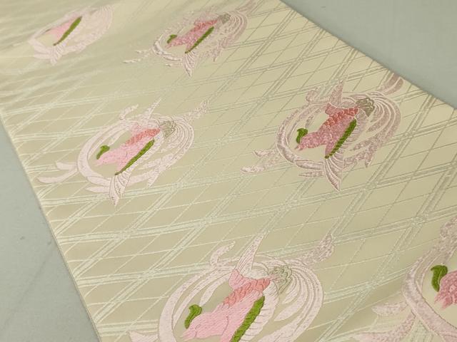 平和屋着物●六通柄袋帯 唐織 鳳凰丸文 正絹 逸品 DAAT0347ob