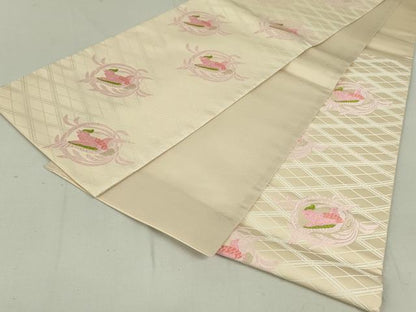 平和屋着物●六通柄袋帯 唐織 鳳凰丸文 正絹 逸品 DAAT0347ob
