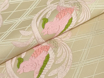平和屋着物●六通柄袋帯 唐織 鳳凰丸文 正絹 逸品 DAAT0347ob