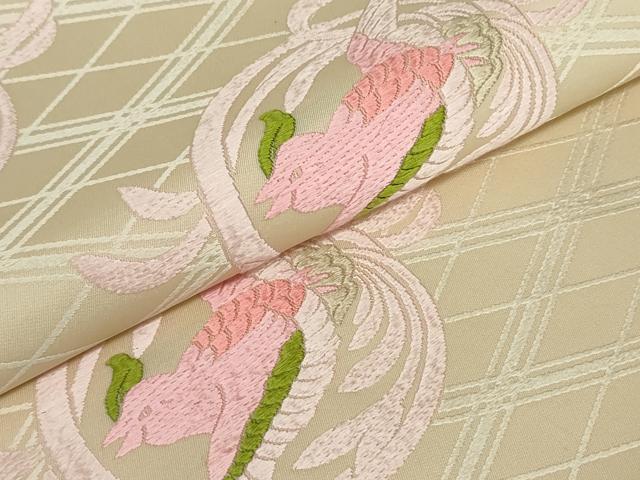 平和屋着物●六通柄袋帯 唐織 鳳凰丸文 正絹 逸品 DAAT0347ob