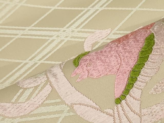 平和屋着物●六通柄袋帯 唐織 鳳凰丸文 正絹 逸品 DAAT0347ob