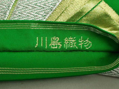 平和屋着物●西陣 川島織物 六通柄 本袋帯 笹竹文 金銀糸 正絹 逸品 DAAT0349ob