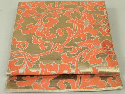 平和屋着物●西陣　川島織物　六通柄　本袋帯　唐草文　金糸　正絹　逸品　DAAT0351ob