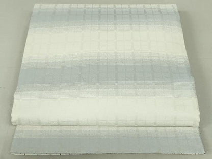 平和屋着物●両面 六通柄袋帯 格子間道 反端付き 正絹 逸品 DAAT0358ob