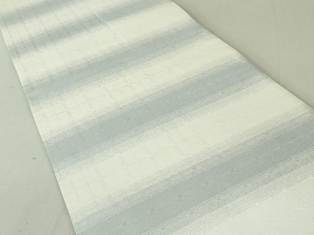 平和屋着物●両面 六通柄袋帯 格子間道 反端付き 正絹 逸品 DAAT0358ob
