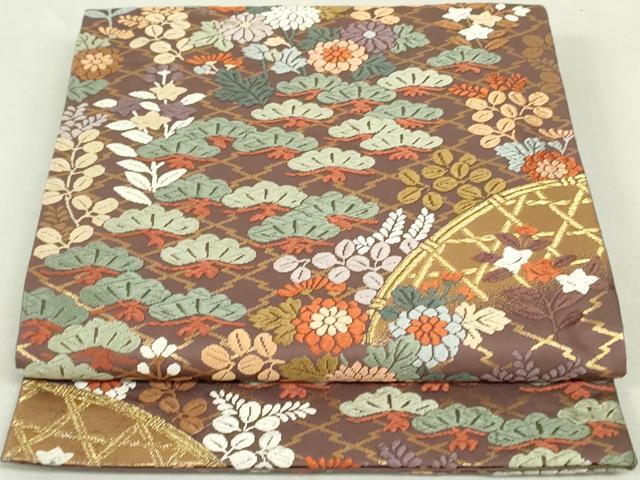 平和屋着物●六通柄袋帯 唐織 秋野光悦垣 金糸 正絹 逸品 DAAT0405ob