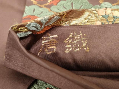 平和屋着物●六通柄袋帯 唐織 秋野光悦垣 金糸 正絹 逸品 DAAT0405ob
