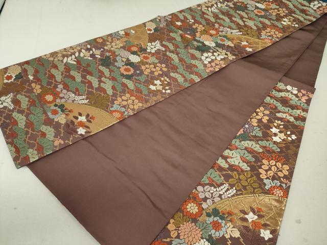 平和屋着物●六通柄袋帯 唐織 秋野光悦垣 金糸 正絹 逸品 DAAT0405ob