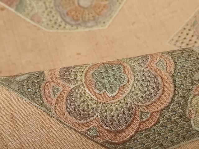 中国三大刺繍　スワトウ刺繍　汕頭刺繍　太鼓柄袋帯　螺鈿　花車　金彩 平和屋着物▽中国三大刺繍 スワトウ刺繍 汕頭刺繍 相良刺繍 総刺繍