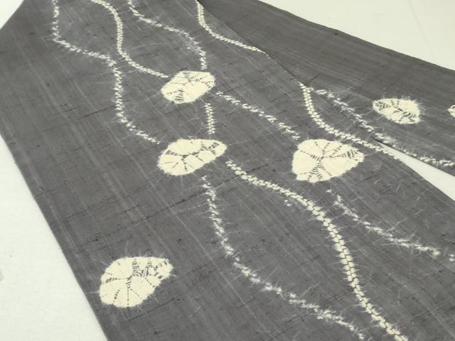 平和屋着物●九寸名古屋帯 生紬 絞り 立涌花文 正絹 逸品 DAAT0418ob