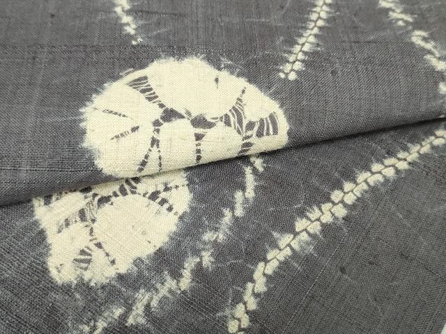 平和屋着物●九寸名古屋帯 生紬 絞り 立涌花文 正絹 逸品 DAAT0418ob