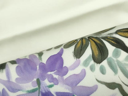 平和屋着物●塩瀬　九寸名古屋帯　作家物　手描き　藤　金彩　正絹　逸品　DAAT0429ob