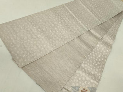 平和屋着物●太鼓柄袋帯　総刺繍　櫛織　鴛鴦花文　金銀糸　正絹　逸品　DAAT0432ob