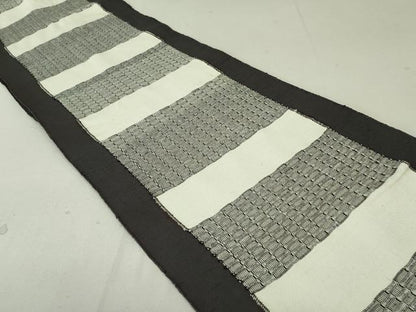 平和屋着物●八寸名古屋帯　紬地　横段文　正絹　逸品　DAAT0445ob