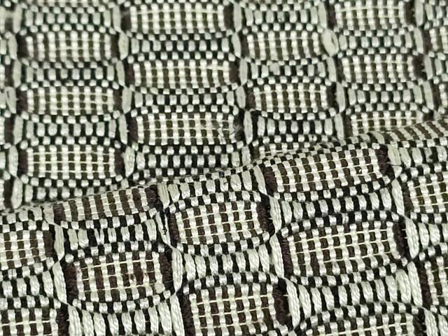 平和屋着物●八寸名古屋帯　紬地　横段文　正絹　逸品　DAAT0445ob