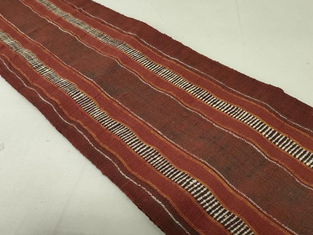 平和屋着物●八寸名古屋帯 紬地 間道 正絹 逸品 DAAT0447ob