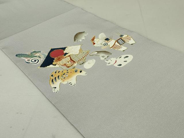 平和屋着物●九寸開き名古屋帯 駒刺繍 十二支 金彩 鬼しぼ縮緬 正絹 逸品 DAAT0510ob