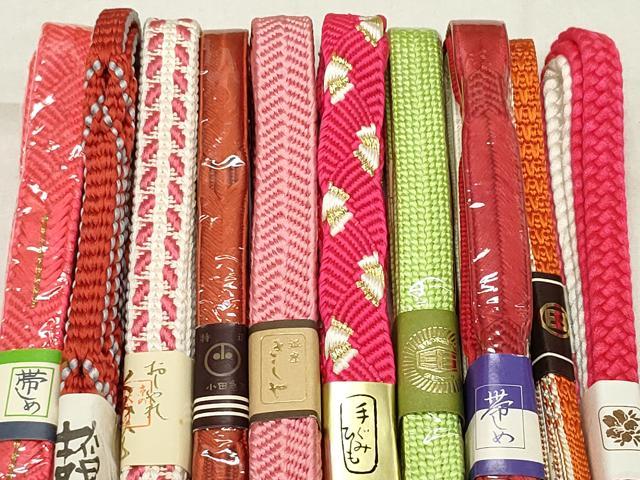 平和屋本店■和装小物　帯締め10本　笹浪組　くみひも　金糸　長尺　小田急百貨店扱い　逸品　未使用　DZAA11154kh5