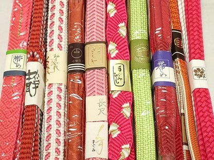 平和屋本店■和装小物　帯締め10本　笹浪組　くみひも　金糸　長尺　小田急百貨店扱い　逸品　未使用　DZAA11154kh5