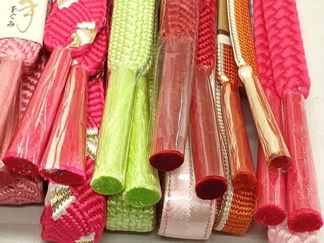 平和屋本店■和装小物　帯締め10本　笹浪組　くみひも　金糸　長尺　小田急百貨店扱い　逸品　未使用　DZAA11154kh5