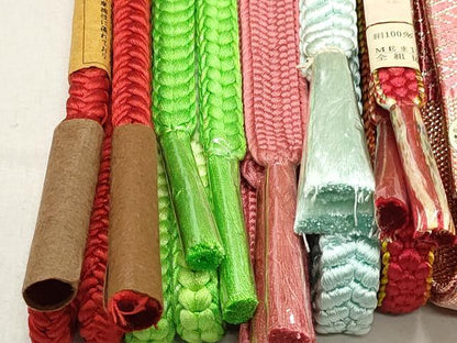 平和屋本店■和装小物　帯締め10本　佐賀錦　くみ紐　金糸　さが美扱い　逸品　未使用　DZAA11155kh5