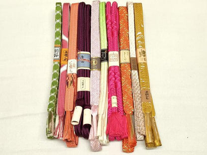 平和屋着物●和装小物 帯締め10本 逸品 未使用 DAAT0828by