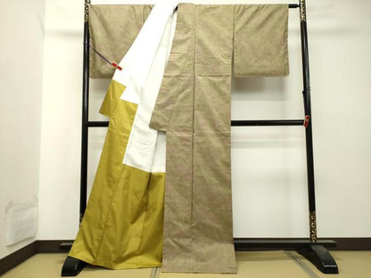平和屋着物●本場縞大島紬 霞文 川畑絹織物謹製 証紙付き 正絹 逸品 未使用 DAAT1009tw