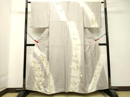 平和屋着物●訪問着 駒刺繍 松葉枝梅文 暈し染め 金彩 正絹 逸品 DAAT1010tw