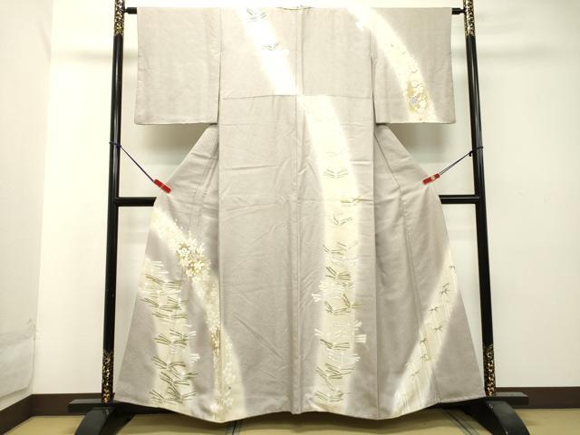 平和屋着物●訪問着 駒刺繍 松葉枝梅文 暈し染め 金彩 正絹 逸品 DAAT1010tw