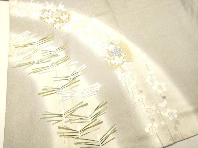 平和屋着物●訪問着 駒刺繍 松葉枝梅文 暈し染め 金彩 正絹 逸品 DAAT1010tw