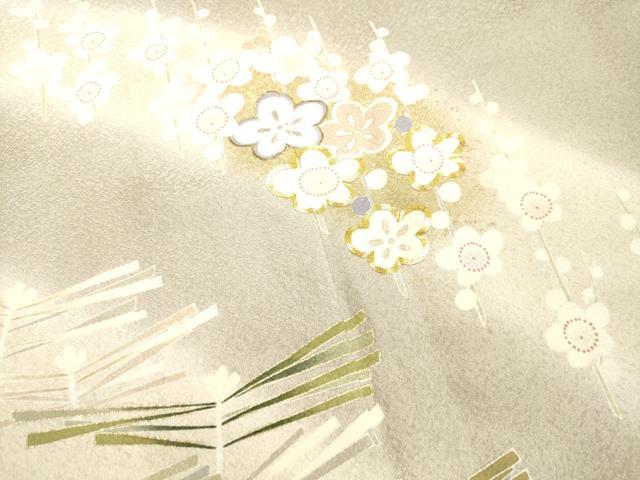 平和屋着物●訪問着 駒刺繍 松葉枝梅文 暈し染め 金彩 正絹 逸品 DAAT1010tw